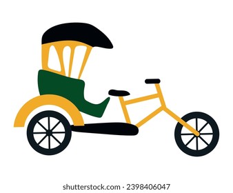 rickshaw car yellow vector isolated