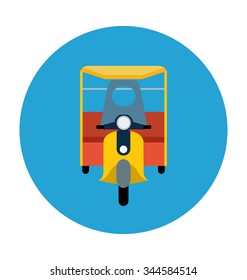 
Rickshaw Colored Vector Icon
