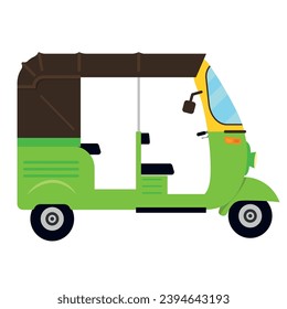rickshaw green design vector isolated