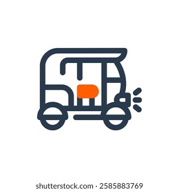 Rickshaw for Holi Festival Vector Icon