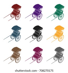 Rickshaw icon in black style isolated on white background. Transportation symbol stock vector illustration.