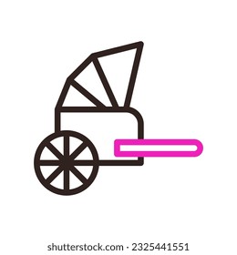 Rickshaw icon duocolor pink black colour chinese new year vector element and symbol perfect.