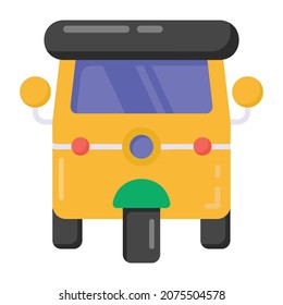 Rickshaw icon in flat design, transport vector 
