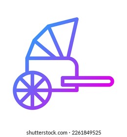rickshaw icon gradient purple style chinese new year illustration vector perfect. Icon sign from modern collection for web. Nice design perfect.