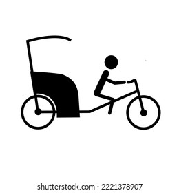 Icono de rickshaw aislado en fondo blanco, ilustración vectorial