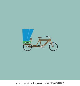 Rickshaw icon logo flat vector design