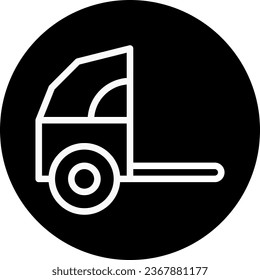 Rickshaw icon rounded white colour chinese new year vector element and symbol perfect.