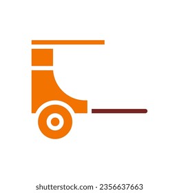 Rickshaw icon solid orange brown colour chinese new year vector element and symbol perfect.