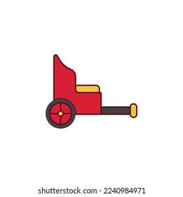 the rickshaw icon is suitable for your web, apk or project with a chinese new year theme