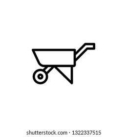 Rickshaw Icon Vector Illustration in Line Style for Any Purpose