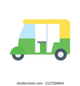 Imagen vectorial de icono de rickshaw. También se puede utilizar para vehículos. Adecuado para aplicaciones móviles, aplicaciones web y medios impresos.