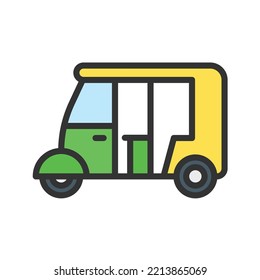 Rickshaw icon vector image. Can also be used for Vehicles. Suitable for mobile apps, web apps and print media.