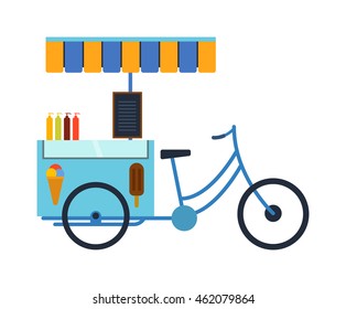 Rickshaw indonesia jakarta taxi travel transportation icon flat vector illustration