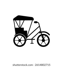 Rickshaw Line Art Vector Illustration