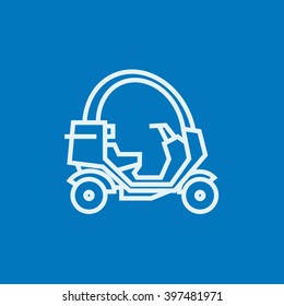 Icono de línea de rickshaw.
