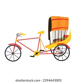 rickshaw old design vector isolated