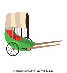rickshaw old illustration vector isolated