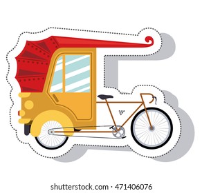 rickshaw service isolated icon vector illustration design