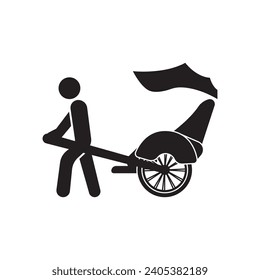 Rickshaw symbol logo icon, vector illustration template design
