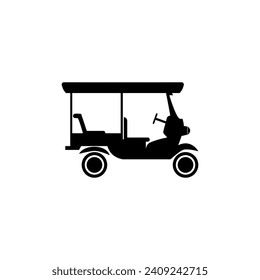 Rickshaw tuk tuk icon vector on white background