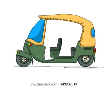 Rickshaw vector cartoon