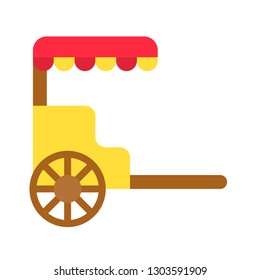 Rickshaw vector, Chinese lunar new year flat style icon
