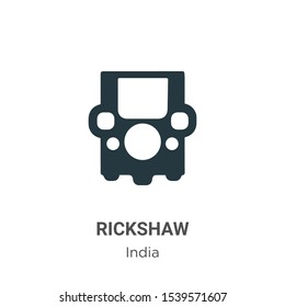 Rickshaw vector icon on white background. Flat vector rickshaw icon symbol sign from modern india collection for mobile concept and web apps design.