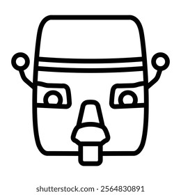 Rickshaw Vector Line Icon Design