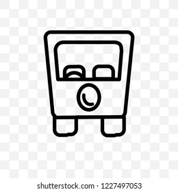 Rickshaw vector linear icon isolated on transparent background, Rickshaw transparency concept can be used for web and mobile