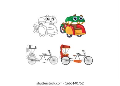 Rickshaw Vector Transportation Illustration Bundle