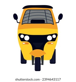 rickshaw yellow design vector isolated