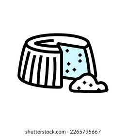 ricotta cheese food slice color icon vector. ricotta cheese food slice sign. isolated symbol illustration