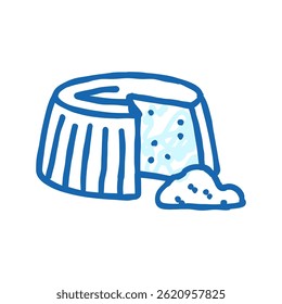 ricotta cheese food slice doodle icon sketch vector. ricotta cheese food slice sign. isolated symbol illustration