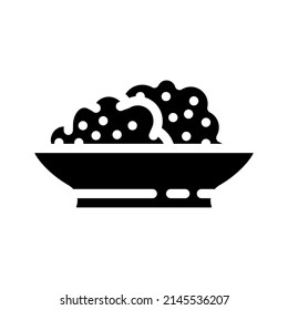 vector de icono del glifo de queso ricotta. signo de queso ricotta. símbolo de contorno aislado ilustración negra