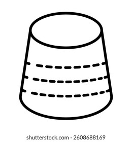 Ricotta Cheese Vector Line Icon Design