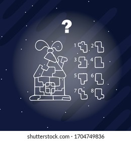 The riddle of mindfulness. Logical rebus with a solution and finding an answer. Vector