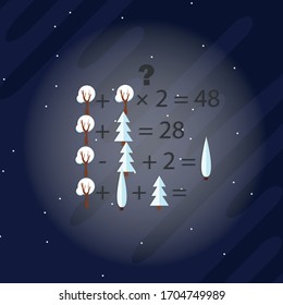 The riddle of mindfulness. Logical rebus with a solution and finding an answer. Vector
