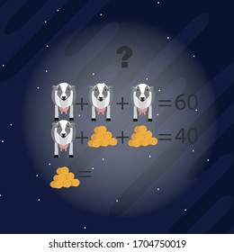 El enigma de la atención. Rebus lógico con una solución y encontrar una respuesta. Vector