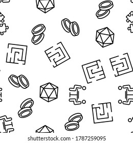 Riddle Play Equipment Vector Seamless Pattern Thin Line Illustration