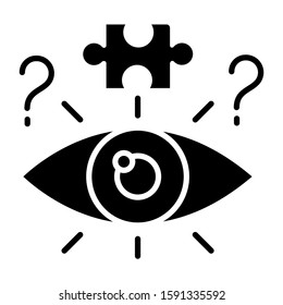 Riddle Solving Process Glyph Icon. Mental Exercise. Jigsaw Puzzle. Mystery, Question. Ingenuity, Knowledge Test. Brain Teaser. Silhouette Symbol. Negative Space. Vector Isolated Illustration