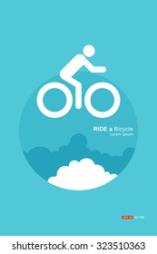 Ride a bicycle, Agent, meaning, symbols, logos, trademarks, Vector eps 10