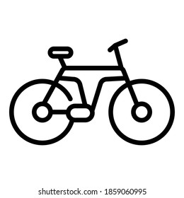 Icono de bicicleta de paseo. Icono de vector de recorrido de contorno para diseño web aislado en fondo blanco