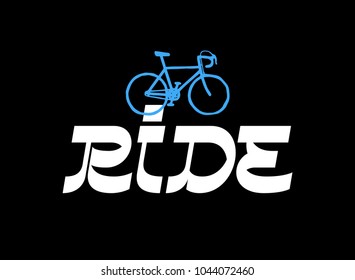 ride bicycle print - spots bike typography
