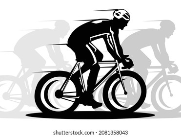 Ride bicycle silhouette illustration template