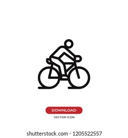 Ride a bicycle vector icon