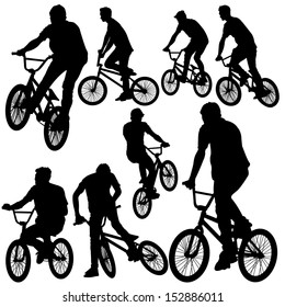 ride bike silhouette vector