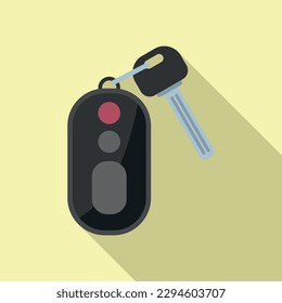 Ride car key icon flat vector. Vehicle button. Unlock mobile