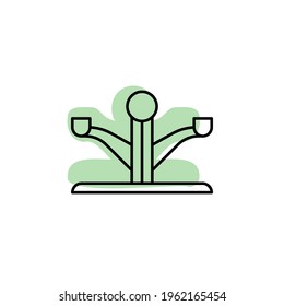 Ride, carousel with color shadow vector icon in amusement set