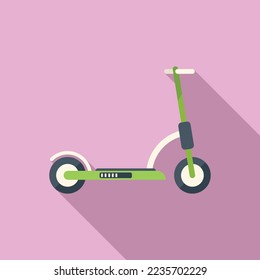Ride electric scooter icon flat vector. Kick bike. Eco transport