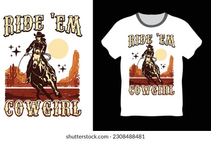 Ride E'M cowgirl vintage design